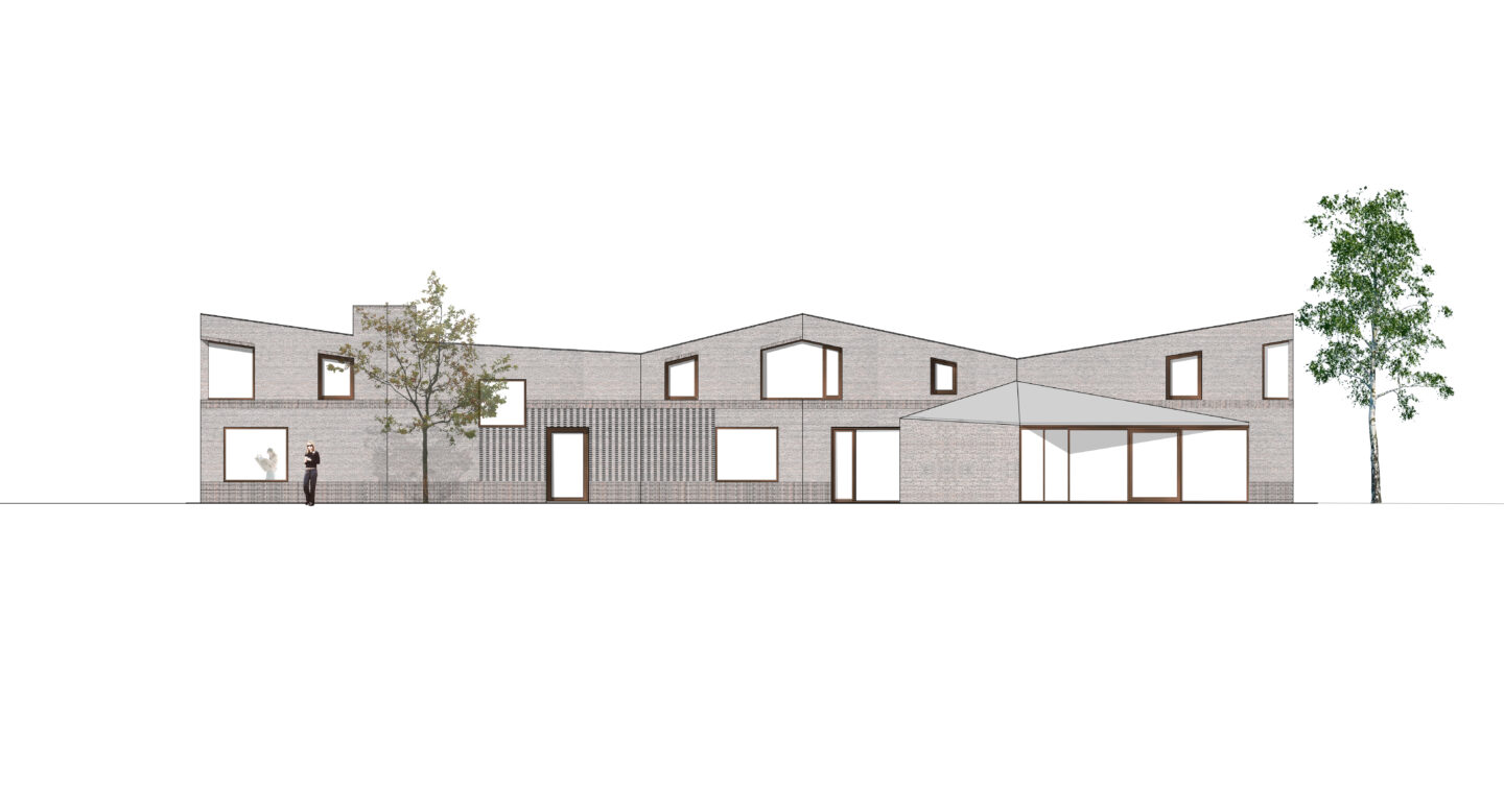 Geveltekening met materialen