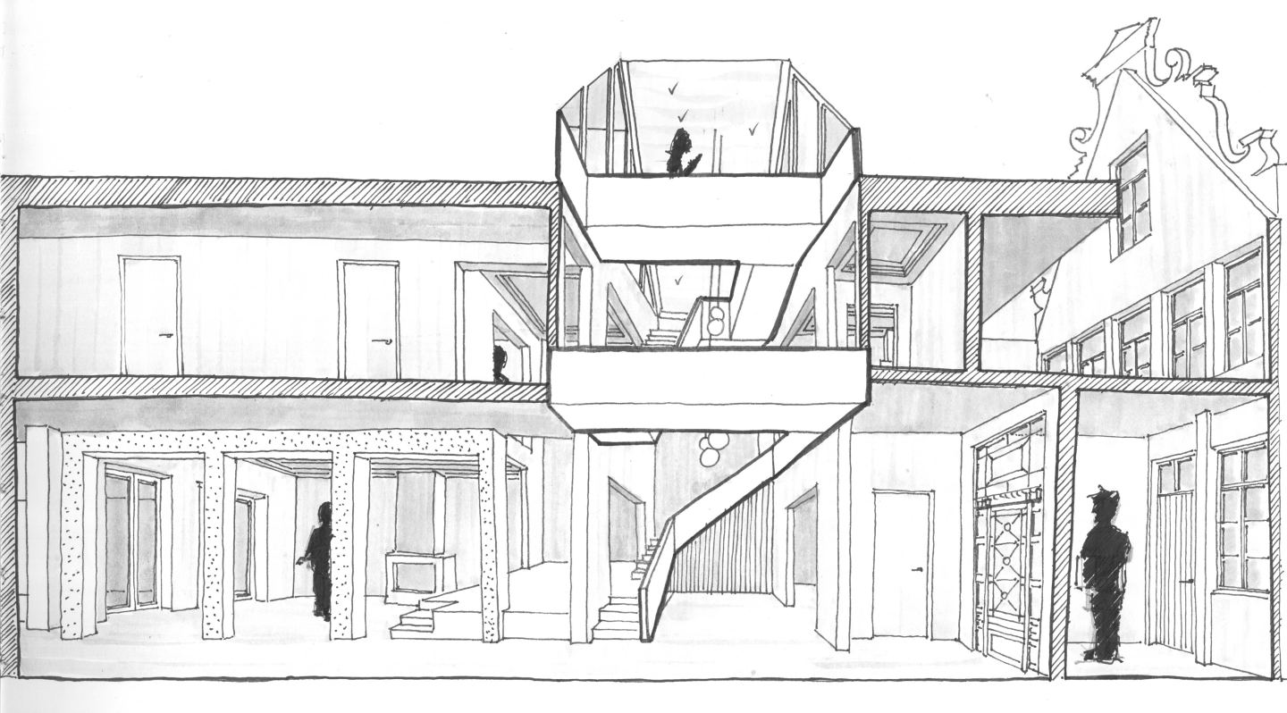 Peter schets doorsnede ontwerp perdu