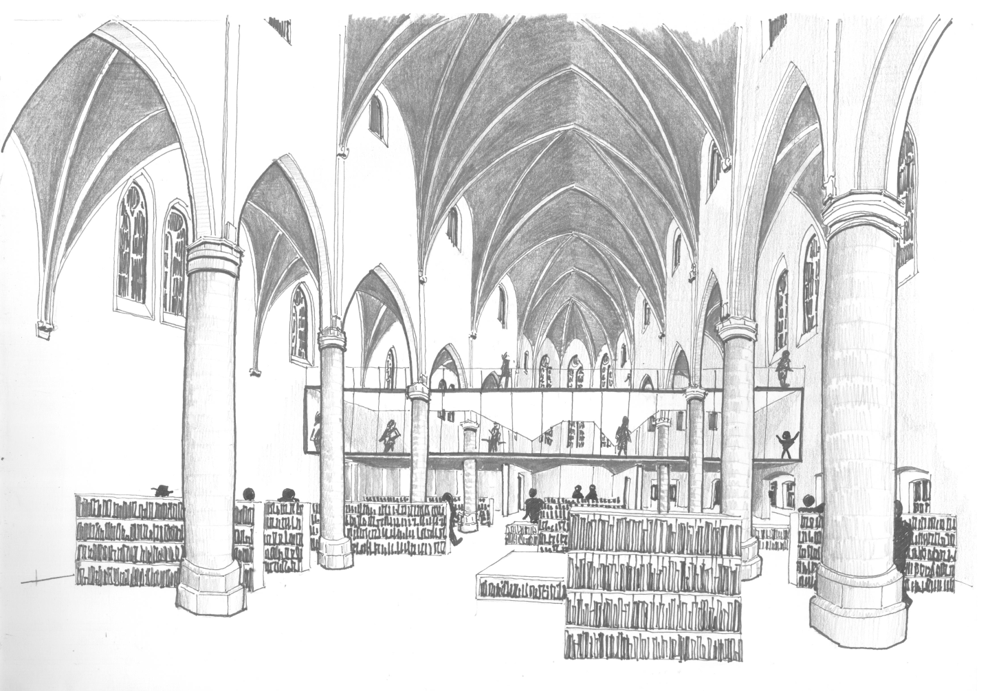 Schets peter kerk binnen